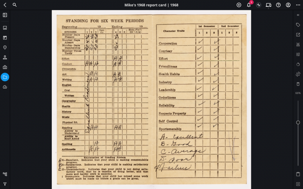 mikes-1968-report-card-mylio-photos